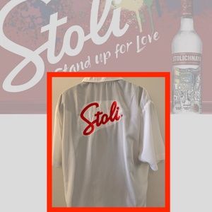 Stoli Vodka Embroidered Shirt XL Polyester / Rayon